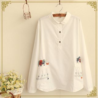 Fairyland Embroidered Long-Sleeve Blouse