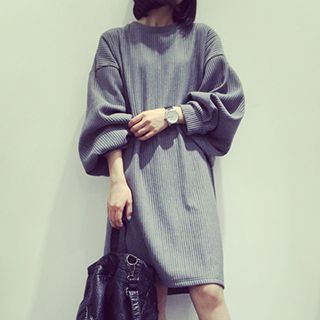 Bloombloom Dolman-Sleeve Sweater Dress