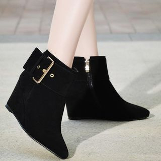 JY Shoes Wedge Pointy Ankle Boots