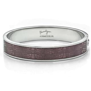 Kenny & co. Leather Pattern Sculp Bangle(L) Brown - One Size