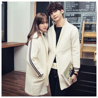 Simpair Embroidered Words Couple Coat