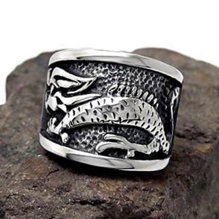 Andante Engraved Titanium Steel Ring