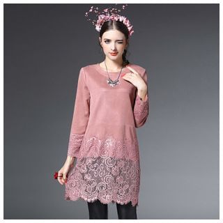 Ozipan Long-Sleeve Lace-Panel Dress