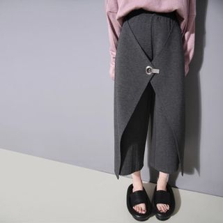 Sonne Mock Two-Piece Buckle-Front Cropped Pants