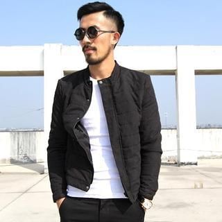 YIDESIMPLE Collarless Slim-Fit Jacket