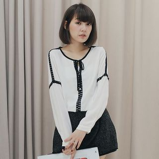 Tokyo Fashion Long-Sleeve Lace-Up Top