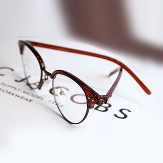 UnaHome Glasses Half-Frame Round Glasses