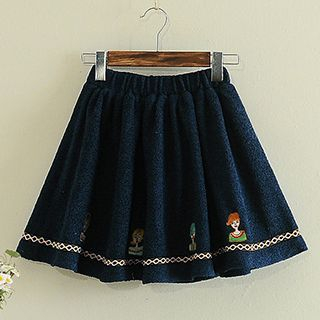 Storyland Embroidered A-Line Skirt