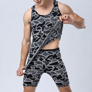 Lady Lily Sports Leopard Print Shaping Tank Top