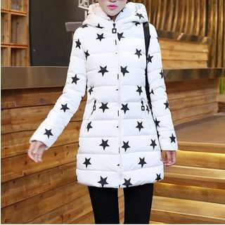 Sienne Star Print Hooded Padded Coat