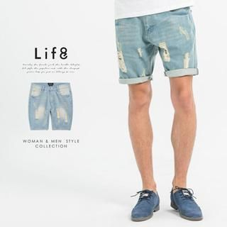 Life 8 Distressed Denim Shorts