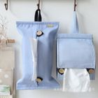 Button-accent Linen Cotton Hanging Tissue Cover