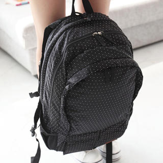 Mr.ace Homme Dotted Nylon Backpack Black, White - One Size