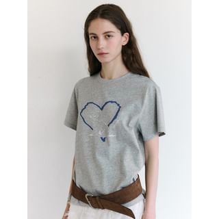 Heart & Puppy T-Shirt (Gray)