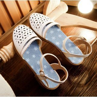 Pretty in Boots Perforated Sandals