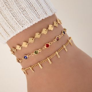 Set Of 3: Alloy Bracelet Set of 3 - 23248 - Gold - One Size