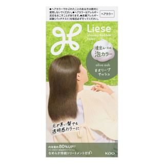 Kao - Liese Creamy Bubble Hair Color For Black Hair Olive Ash - 115Ml