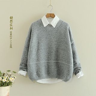 Storyland Melange Cable-Knit Sweater