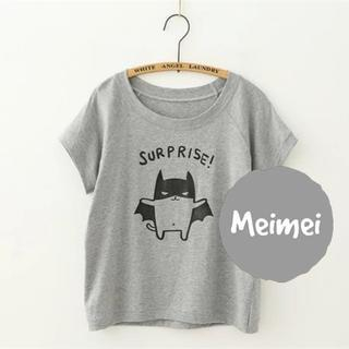 Meimei Short-Sleeve Cracking Textured Cartoon Print T-Shirt