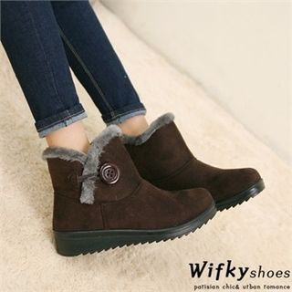 Wifky Buttoned Short Snow Boots