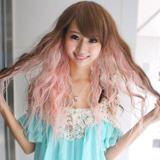 Clair Beauty Long Full Wig - Wavy Bleach Pink - One Size