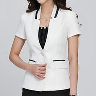 Caroe Set: Short-Sleeve Blazer + Pencil Skirt