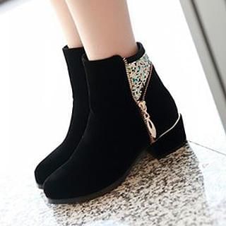 CITTA Sequined Zip Ankle Boots