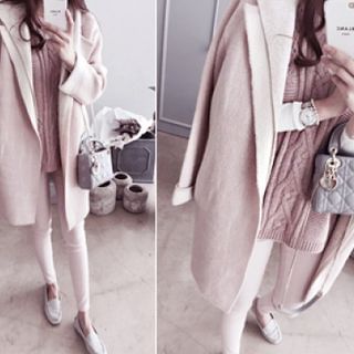 DAILY LOOK Mock Two-Piece Hooded Coat