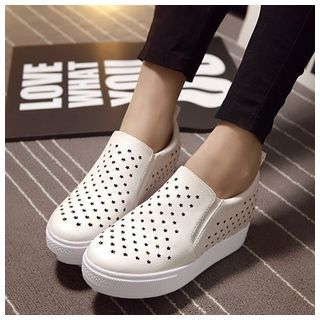 Anran Star Platform Slip Ons