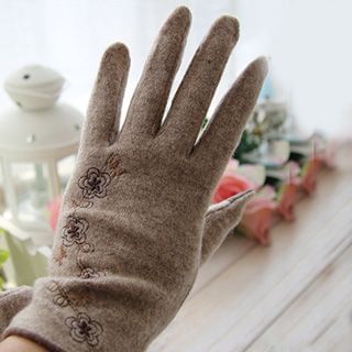 Rose Shop Floral Print Gloves