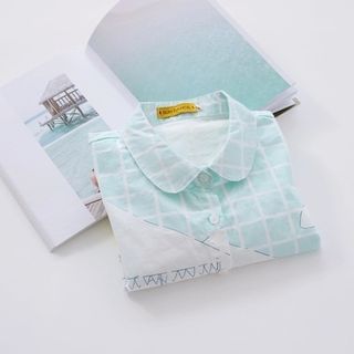 Bonbon Plaid Print Shirt