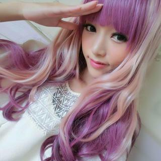 Clair Beauty Long Full Wig - Wave Pink Mix Purple - One Size