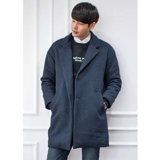 GERIO Single-Breasted Wool Blend Coat
