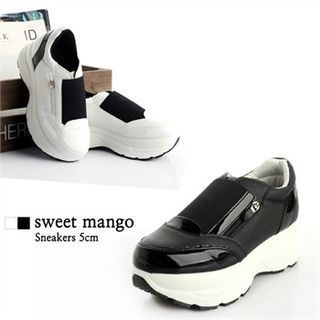 SWEET MANGO Two Tone Zip-Trim Sneakers