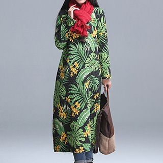 Supernova Long-Sleeve Quilted Floral Dress