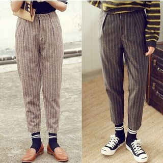 SUYISODA Pinstriped Tapered Pants