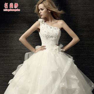 MSSBridal One-shoulder Ball Gown Wedding Dress