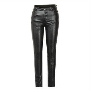 Flore Faux-Leather Fleece-Lined Slim-Fit Pants