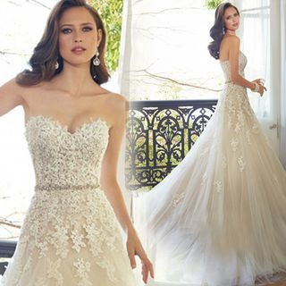 Angel Bridal Lace Long Train Wedding Dress