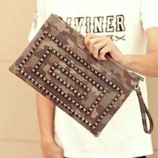 BagBuzz Studded Camouflage Clutch