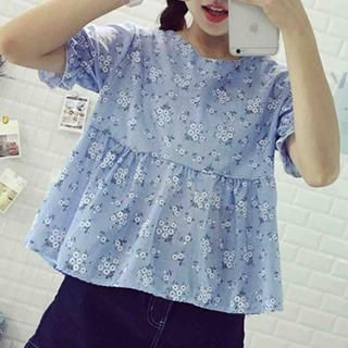 Dute Short Sleeves Floral Print Top