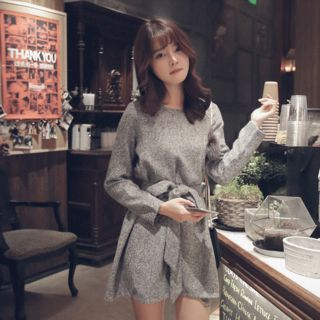 Monica Long Sleeve Tie Waist Dress