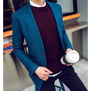 Fisen Collarless Single-Breasted Coat