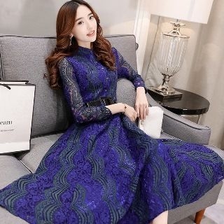 Romantica Long-Sleeve Lace Maxi Dress