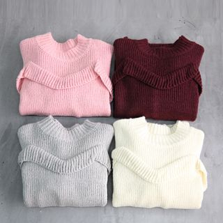 CLICK Crew-Neck Knit Sweater