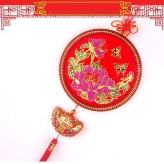 Dragon Court Lunar New Year Embroidered Tasseled Hanging Ornament