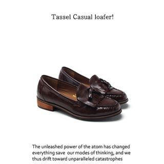 Ohkkage Faux-Leather Fringed Loafers