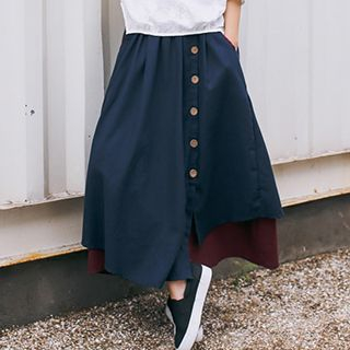 Romantica Buttoned Maxi Skirt