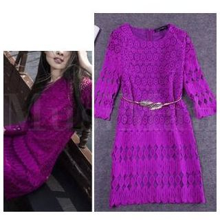 Sienne 3/4-Sleeve Lace Dress