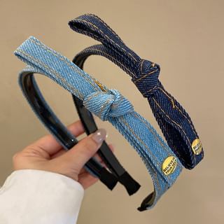 Bow Denim Headband